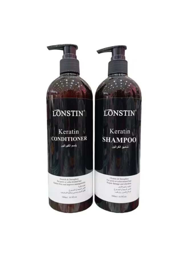 500ml Shampoo and 500ml Conditioner With Keratin for Colored and Damaged Hair